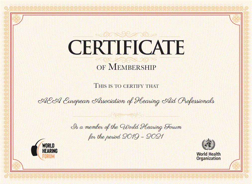 AEA WHF Certificate